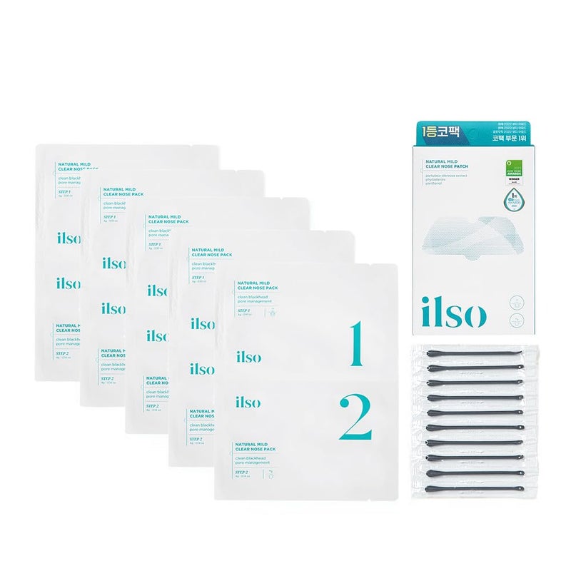ilso Natural MILD Clear Nose Patch/Blackhead Remover for Nose/Targets PORES & PIMPLES/Facial Skin Care/Dermatologist Approved/Korean Skin Care to Absorb Acne Nose GUNK (5 PCS) - Image 2